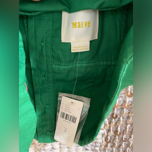 💚 NWT Maeve Anthropologie lead green button front scalloped cropped tank sz 2 - Picture 8 of 10